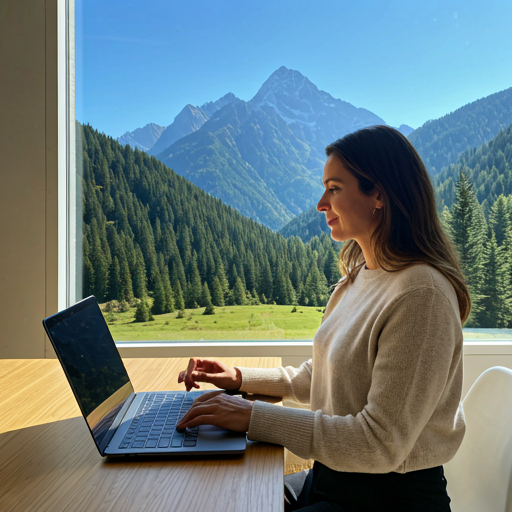 Elena Rossi bei der Arbeit mit Bergblick